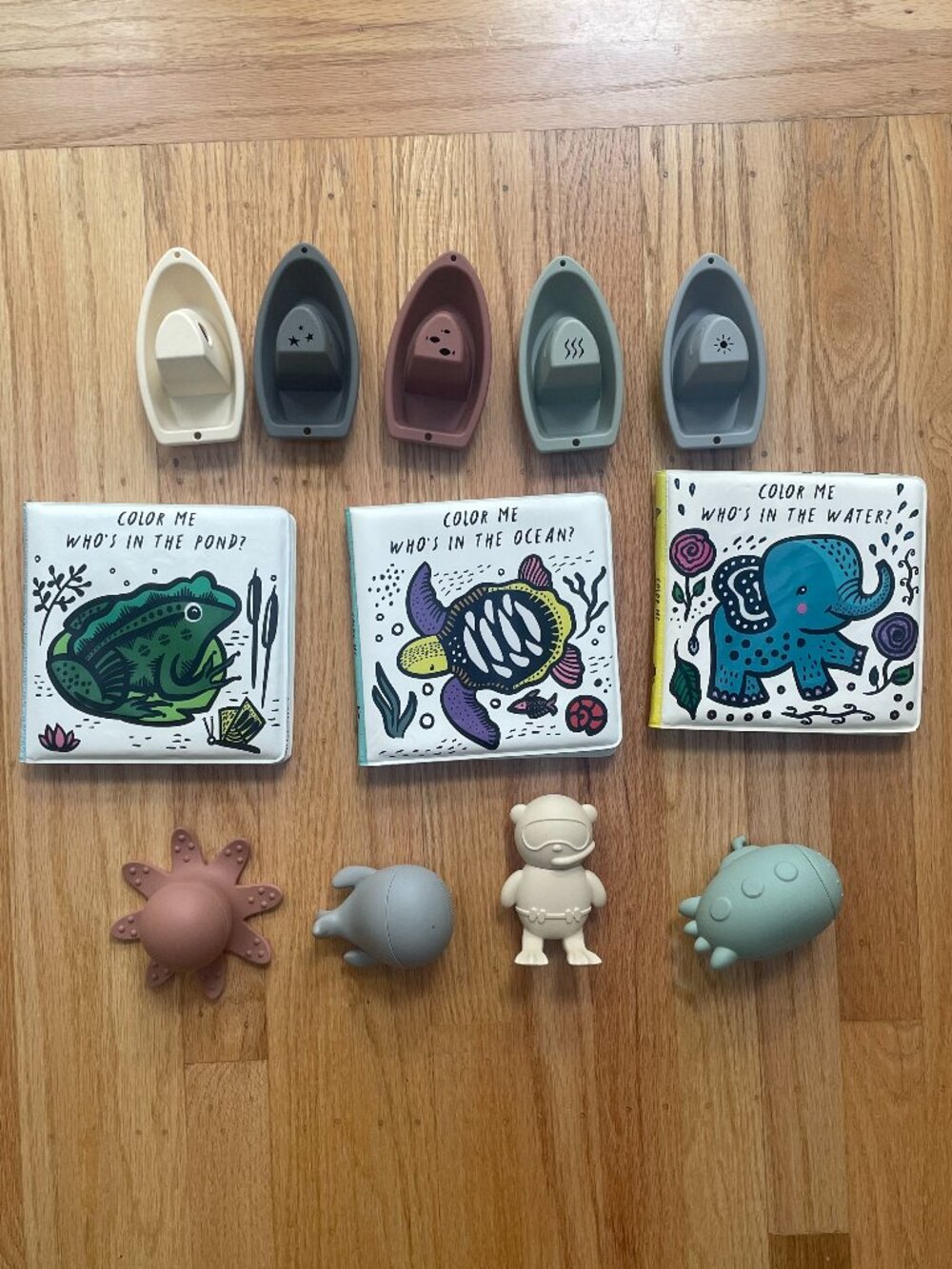 Baby Bath Toy and Book Lot - Mushie and Wee Gallery Brands